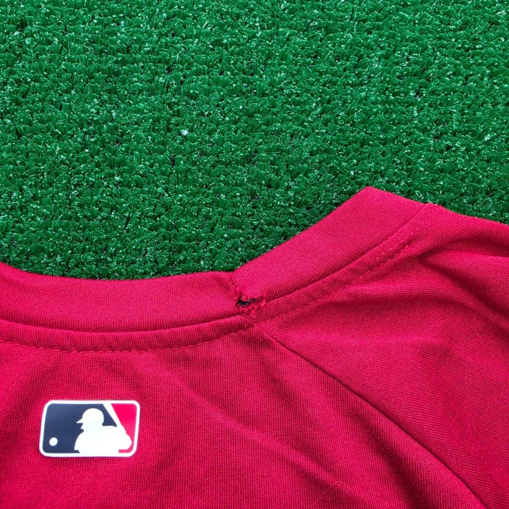 St Louis Cardinals Nike MLB Raglan Shirt Mens Large 3/4 Sleeve Red Baseball
